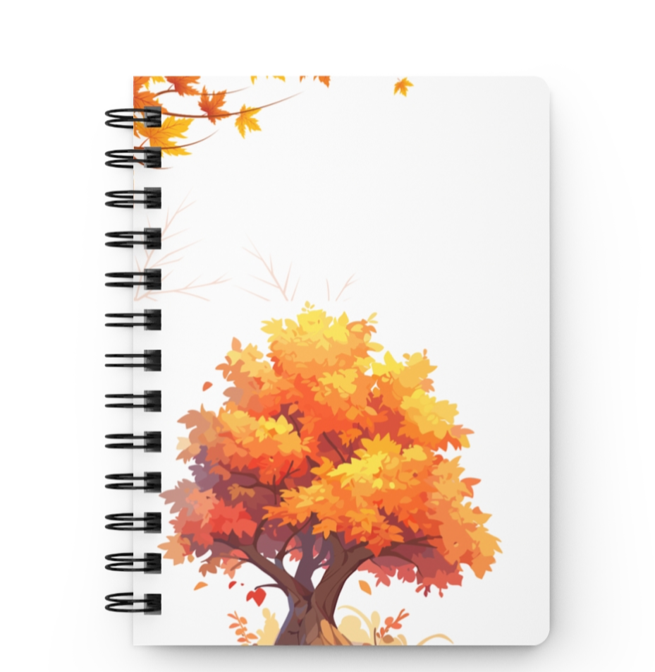 notebook featuring an autumn tree design.