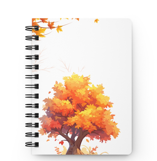 notebook featuring an autumn tree design.