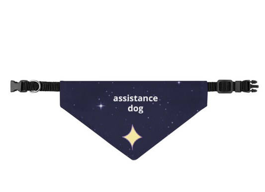 Digital display of a 'assistance dog' bandana on a website interface